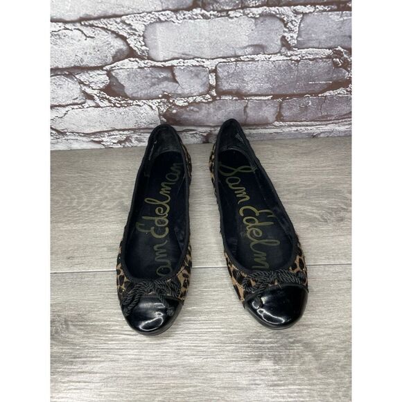 Sam Edelman Calypso Quilted Leopard Ballet Flats Shoes Women 8M US - Picture 3 of 16